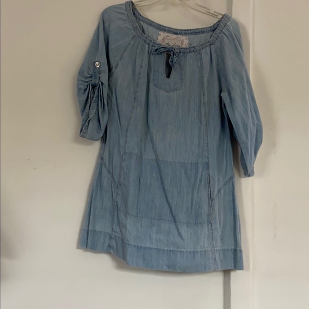 Au Lieu Loose jean mini dress